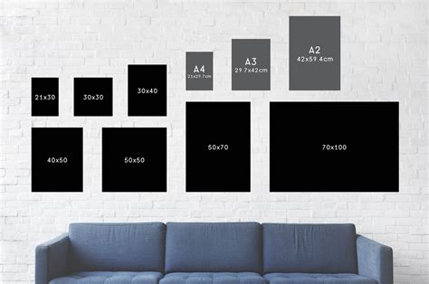 photo frame sizes  wall