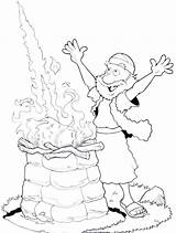 Elijah Coloring Pages Printable Getcolorings Color Fire sketch template