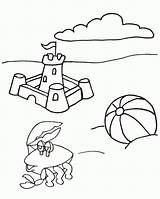 Coloring Sand Pages Castle Summer Girls sketch template
