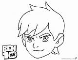 Ben Coloring Drawing Pages Head Printable Kids sketch template