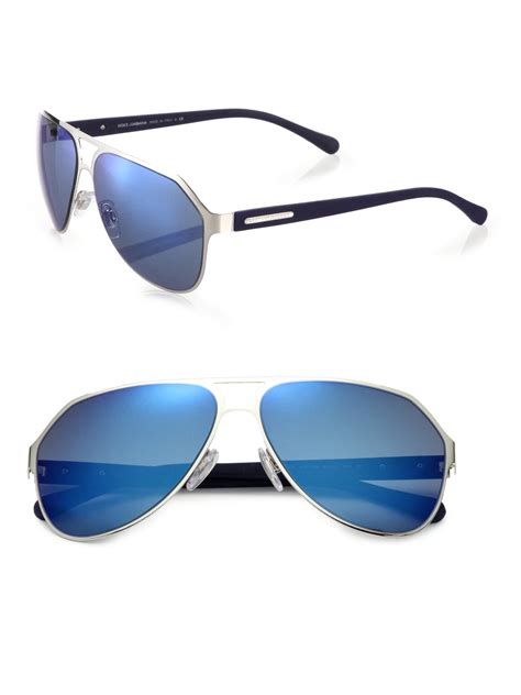 dolce and gabbana keyhole aviator sunglasses in blue for men lyst