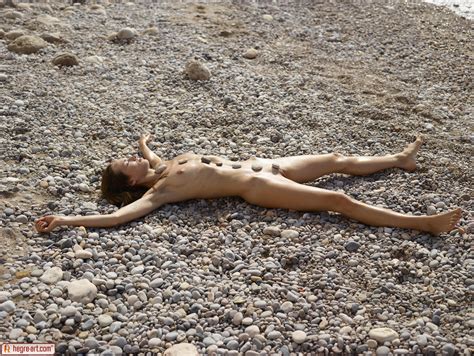 Slender Nude Erotic Model Marcelina Posing On The Beach By