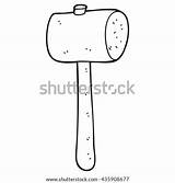 Mallet Wooden Vector Freehand Drawn Clip sketch template