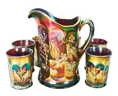 beautiful jug glass water set