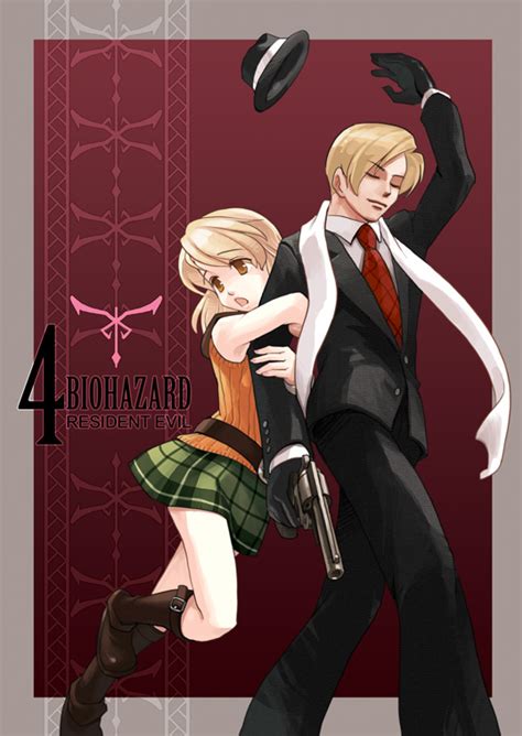 leon s kennedy and ashley graham resident evil and 1 more drawn by