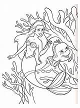 Mermaid Coloring Little Color Kids Pages Print Disney Children sketch template