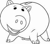 Toy Story Coloring Pages Hamm Visit Pig sketch template