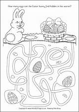 Easter Maze Bunny Worksheets Activities Mazes Preschool Puzzles Kids Activity Pages Coloring Activityvillage Games Village Explore Choose Board sketch template