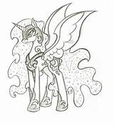Moon Nightmare Mlp Coloring Pages Villains Pony Little Drawing Colouring Deviantart Uploaded User sketch template