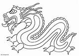 Dragon Coloring Chinese Printable Pages Large sketch template