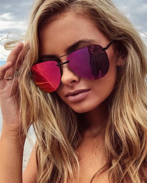 Quay Australia The Playa 64mm Aviator Sunglasses Black Pink