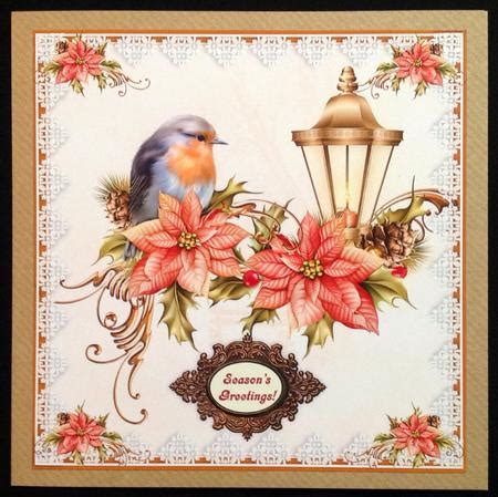 robins poinsettias card topper  assorted  cup craftsuprint
