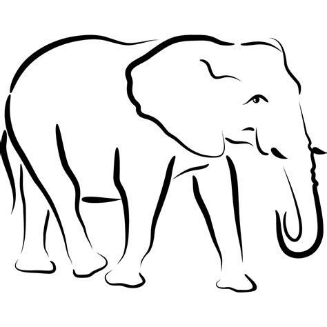 elephant drawing outline clipart