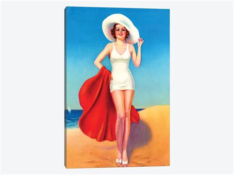 Beach Babe Pin Up By Billy Devorss Canvas Artwork By Piddix Icanvas