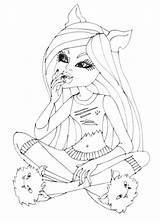 Monster High Coloring Pages Noir Catty Getcolorings Getdrawings sketch template