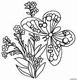 Colouring Coloring Butterfly Pages Flower sketch template