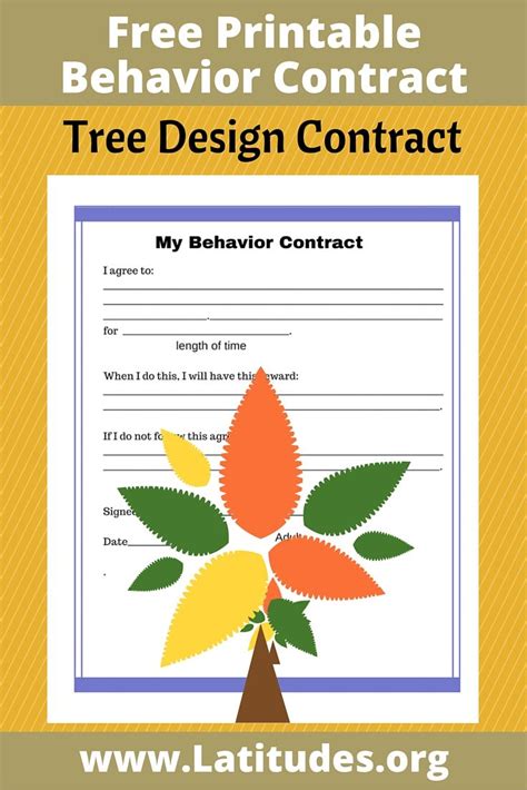 printable behavior contracts charts printable templates