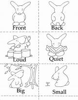 Opposites Coloring Pages Opposite Preschool Kids Printables Printable English Words Little Worksheet Color Activities Learning Game Worksheets Crafts Bunny Craft sketch template