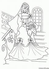 Bride Coloring Pages Colorkid Stairs sketch template