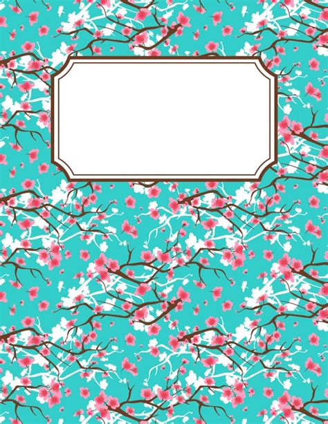 printable cherry blossom binder cover template   cover