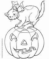 Halloween Coloring Pumpkin Pages Cat Evil Honkingdonkey Print Holiday sketch template