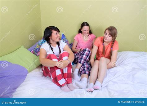 Girl Sleepover Stock Image Image Of Teens Group People 16242861
