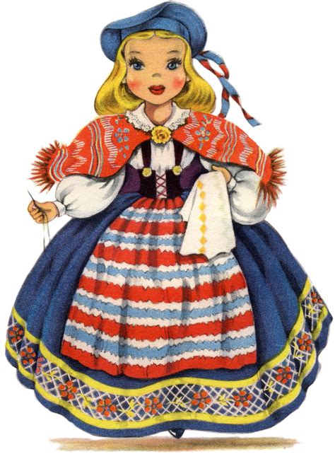 retro swedish doll image the graphics fairy