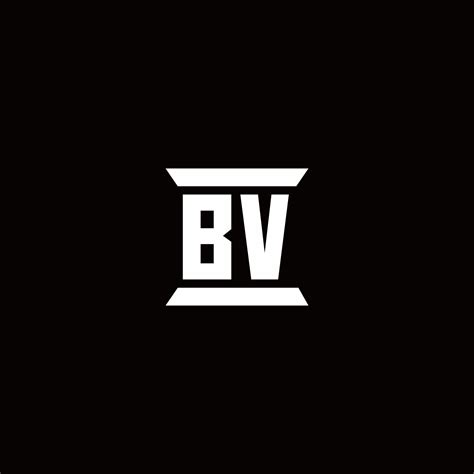 bv logo monogram  pillar shape designs template  vector art
