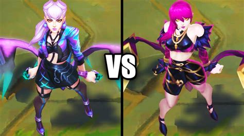 Kda All Out Evelynn Vs Kda Evelynn Epic Skins Comparison League Of