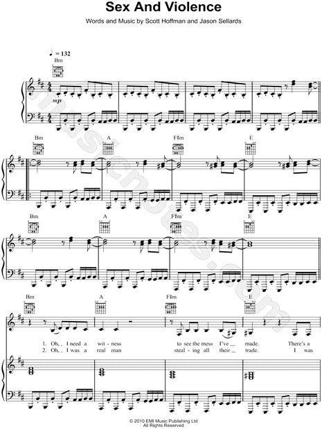 scissor sisters sex and violence sheet music in b minor transposable