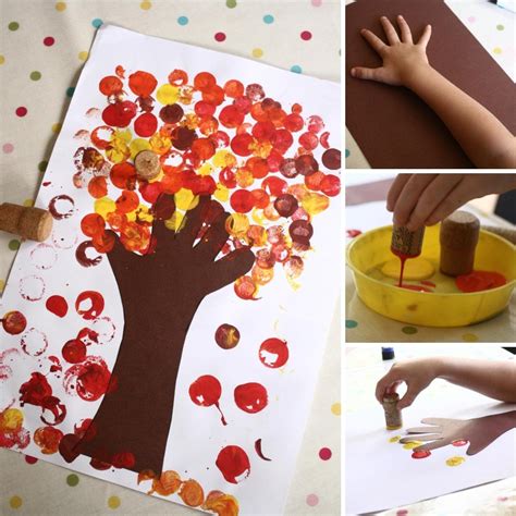 simple autumn tree art  preschoolers