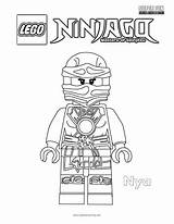 Ninjago Coloring Lego Pages Nya sketch template