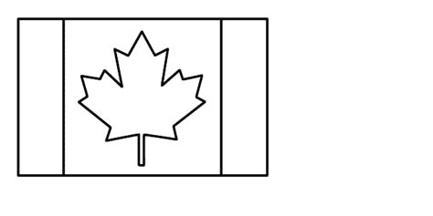 canada day flag craft black  white template