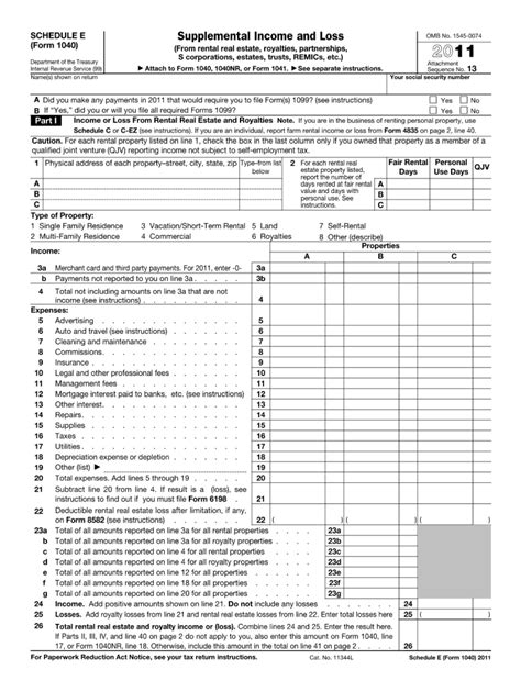 form irs  schedule  fill  printable fillable blank