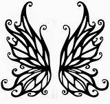 Fairy Wings Tattoo Designs Tattoos Butterfly Outline Silhouette Wing Clip Stencils Stencil Clipart Printable Drawing Flower Small Fairies Simple Drawings sketch template