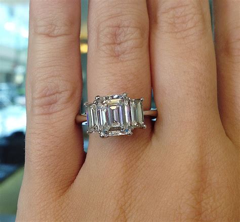 carat emerald cut diamond gia certified engagement ring