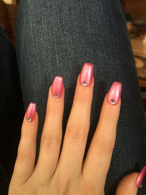 pink nails  diamonds diamond nails pink nails nails