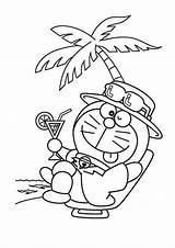 Doraemon Coloring Pages Cartoon Printable Relaxing Drawing Kids Beach Colouring Print Book Japanese Pokemon Cartoons Prints Color Popular Getdrawings Categories sketch template