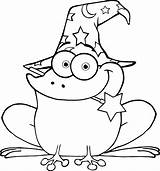 Zauberstab Zauber Frosch Mago Ranocchio Toverstaf Tovenaar Wizard Bacchetta Cartoon Mund Halloween Kleurplaten Kikker Zauberer Ausdrucken Stampare Malbilder sketch template