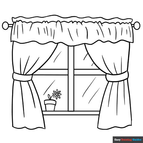 window coloring page easy drawing guides