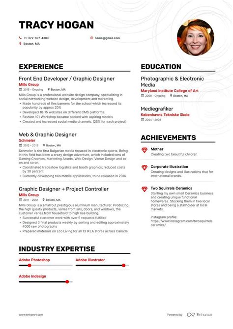 graphic design resume  samples examples format