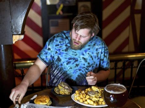 Watch Guy Tries To Devour 15 Burgers Pound Of Curds Big Beer At Safe