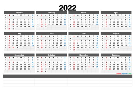 printable  yearly calendar  templates  calendar  week