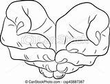 Hands Open Drawing Cupped Hand Clipart Two Empty Vector Drawings Clipground Paintingvalley sketch template