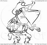 Outlaw Cowboy Demanding Cartoon Clip Toonaday Outline Illustration Royalty Rf Ron Leishman Clipart sketch template