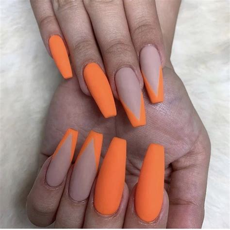 pin  ruska irish       orange nails nails nail extensions