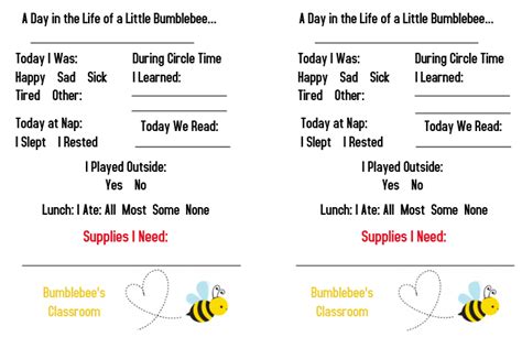 daycare toddler daily report template postermywall