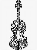 Zentangle Violin Durable Kiss sketch template