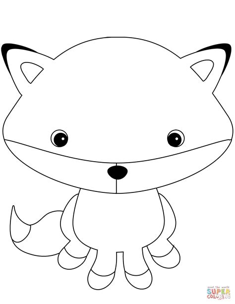 adorable fox coloring page  printable coloring pages