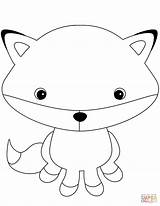 Coloring Fox Pages Adorable Cartoon Foxes Categories sketch template